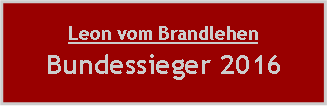 Textfeld: Leon vom Brandlehen Bundessieger 2016